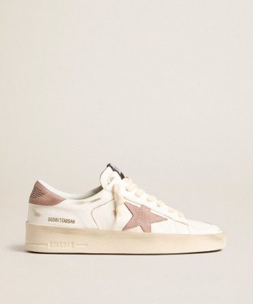 Stardan sneakers with pink textured leather star and heel tab