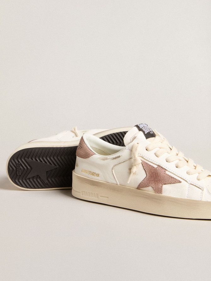 Stardan sneakers with pink textured leather star and heel tab - Image 3
