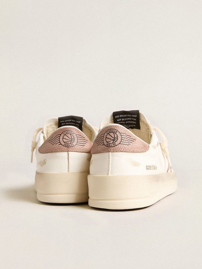 Stardan sneakers with pink textured leather star and heel tab - Image 4