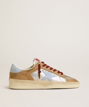 Women’s silver Stardan LTD with light blue leather star and nubuck inserts