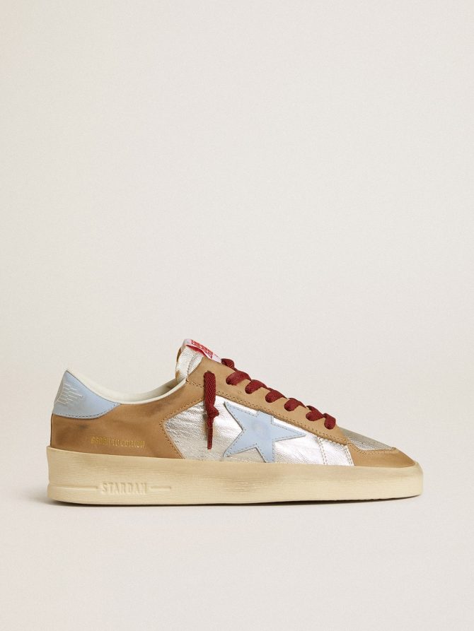 Women’s silver Stardan LTD with light blue leather star and nubuck inserts