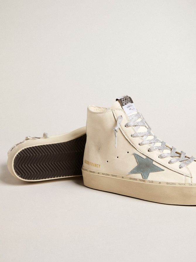 Francy Penstar in white nappa leather with powder-blue suede star - Image 3