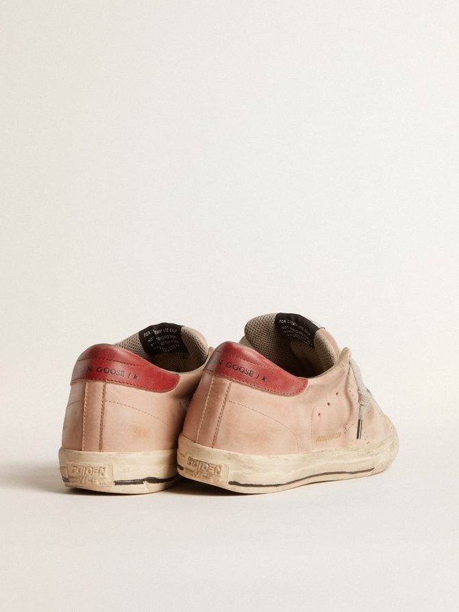 Super-Star LTD in pink nubuck with perforated star and leather heel tab - Image 4