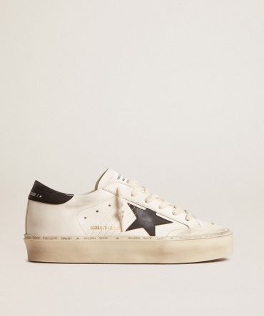 Woman’s white bio-based Hi Star LTD with black bio-based star and heel tab