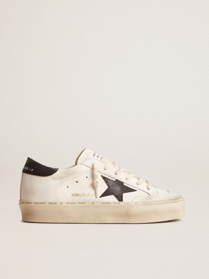 Woman’s white bio-based Hi Star LTD with black bio-based star and heel tab