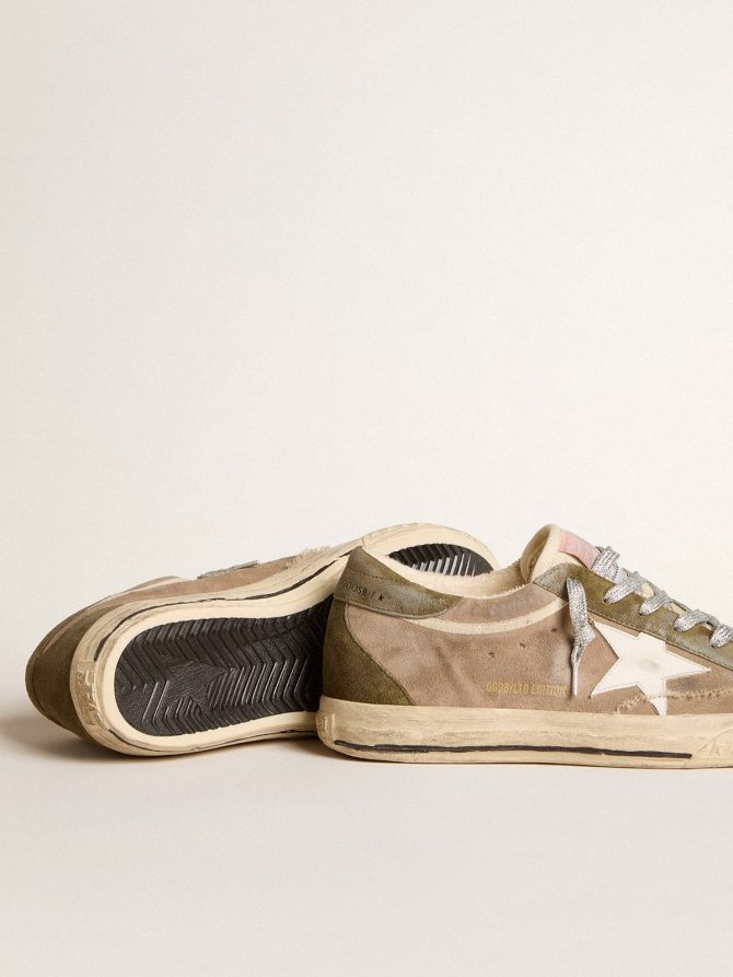 Super-Star LTD in dove-gray suede with leather star and suede heel tab - Image 3