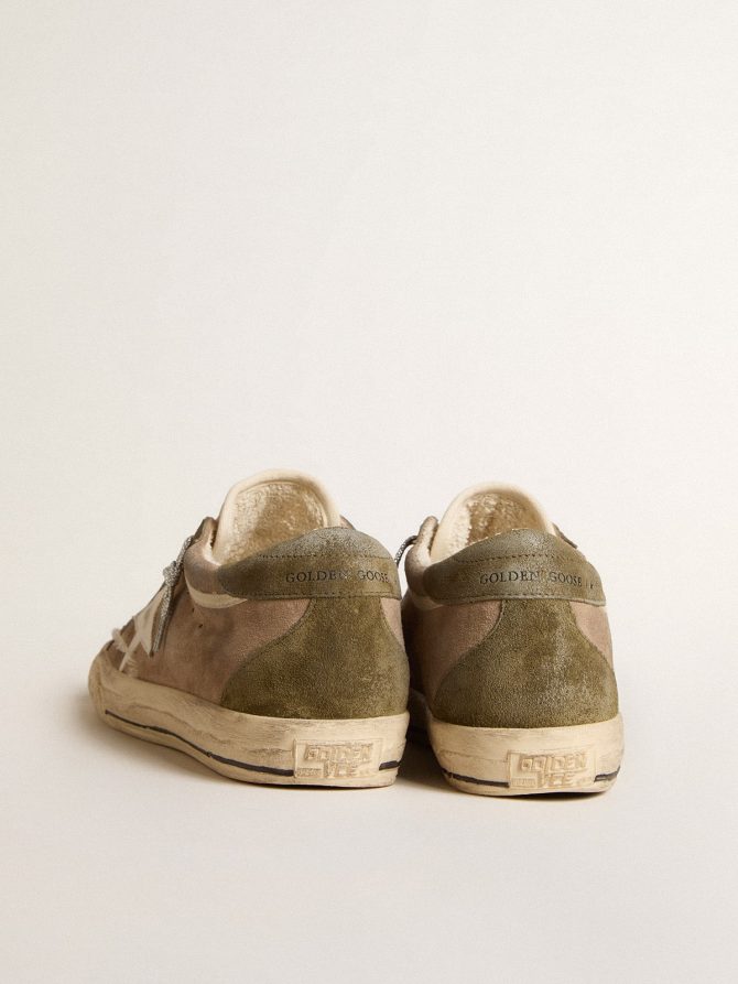 Super-Star LTD in dove-gray suede with leather star and suede heel tab - Image 4