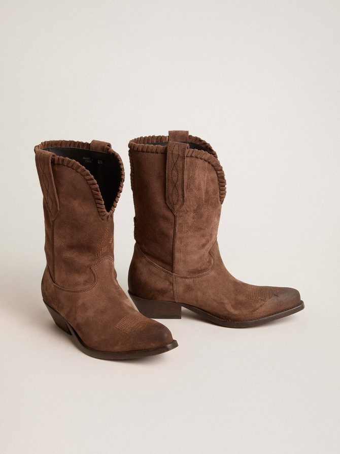 Low Women’s boots in dark brown washed suede - Image 2