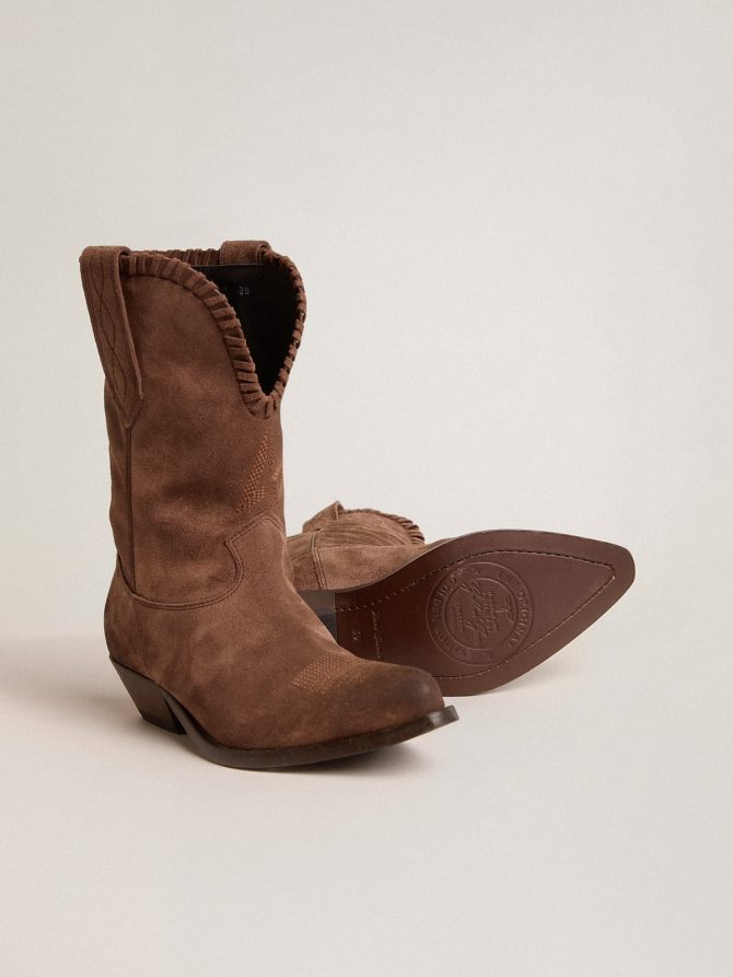 Low Women’s boots in dark brown washed suede - Image 3