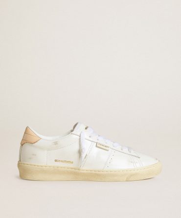 Matchstar in leather with peach pink heel tab