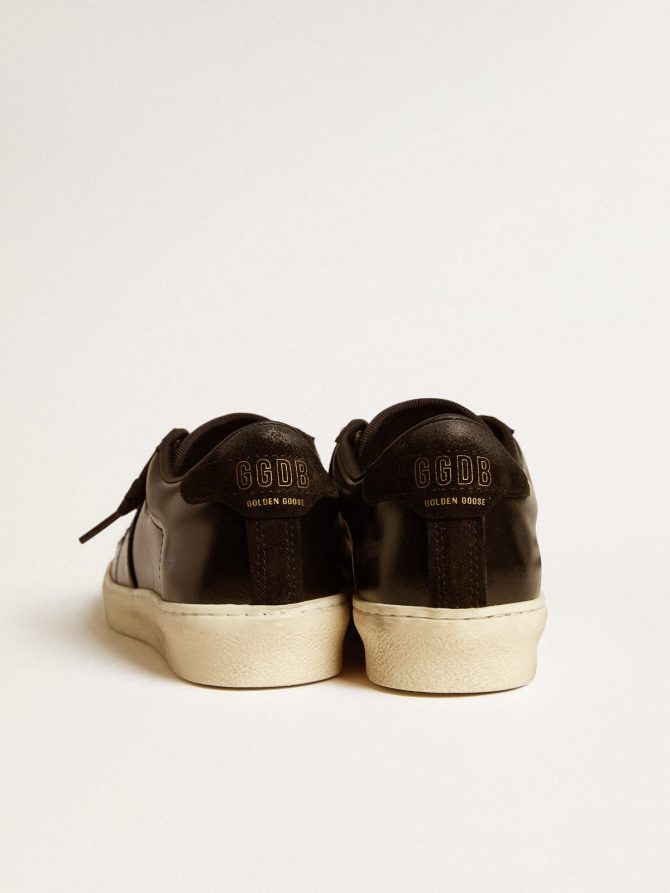 Women’s Matchstar in black leather with black suede heel tab - Image 4
