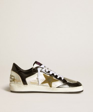Women’s Ball Star LAB in silver leather with brown leather star and black heel tab