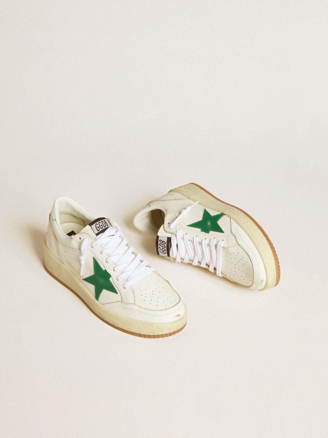 Women’s Ball Star with green leather star and metallic leather heel tab - Image 2