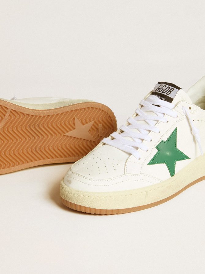 Women’s Ball Star with green leather star and metallic leather heel tab - Image 3