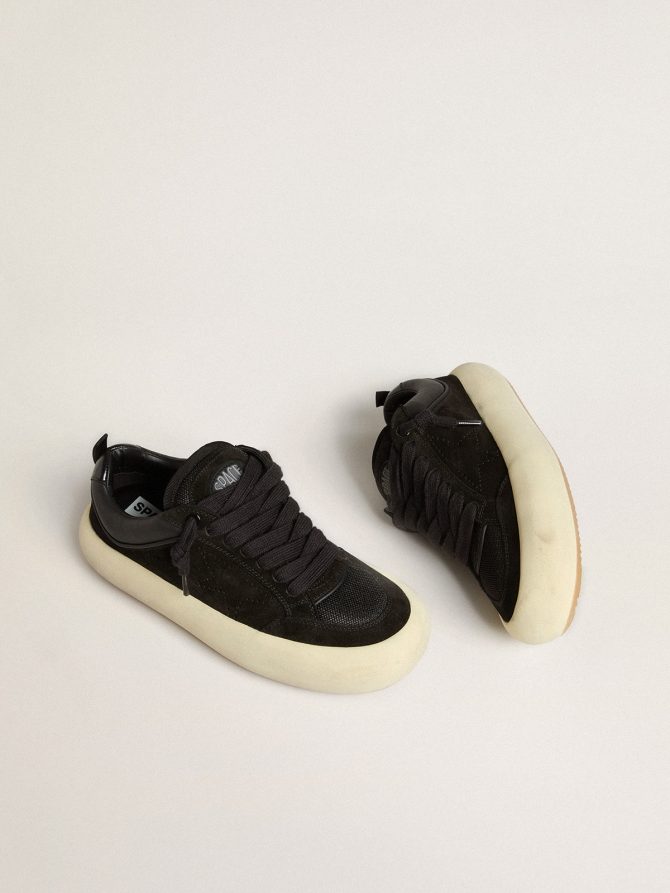 Women’s Space-Star Cube in black suede with perforated star - Image 2