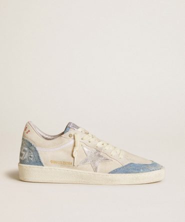 Ball Star LTD in suede with metallic leather star and denim inserts
