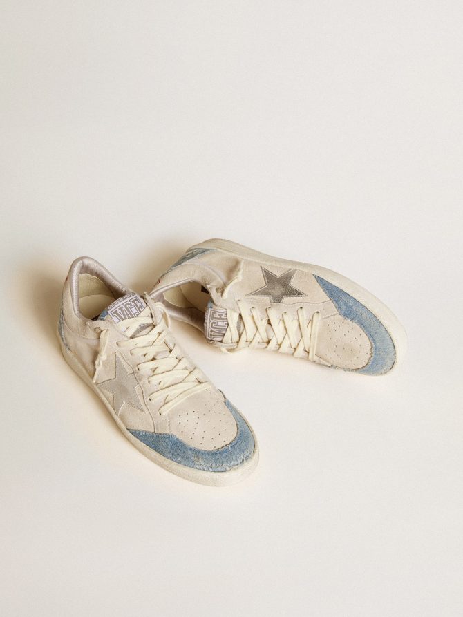Ball Star LTD in suede with metallic leather star and denim inserts - Image 2