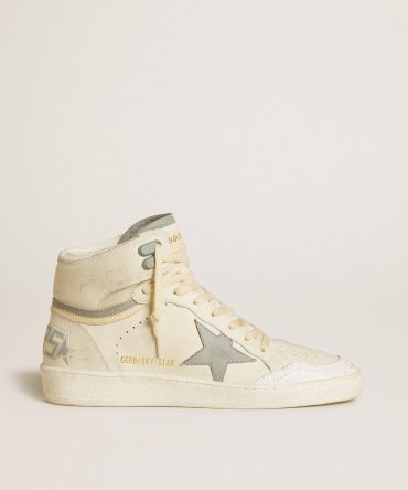 Women’s Sky-Star in leather with light blue leather star and white heel tab
