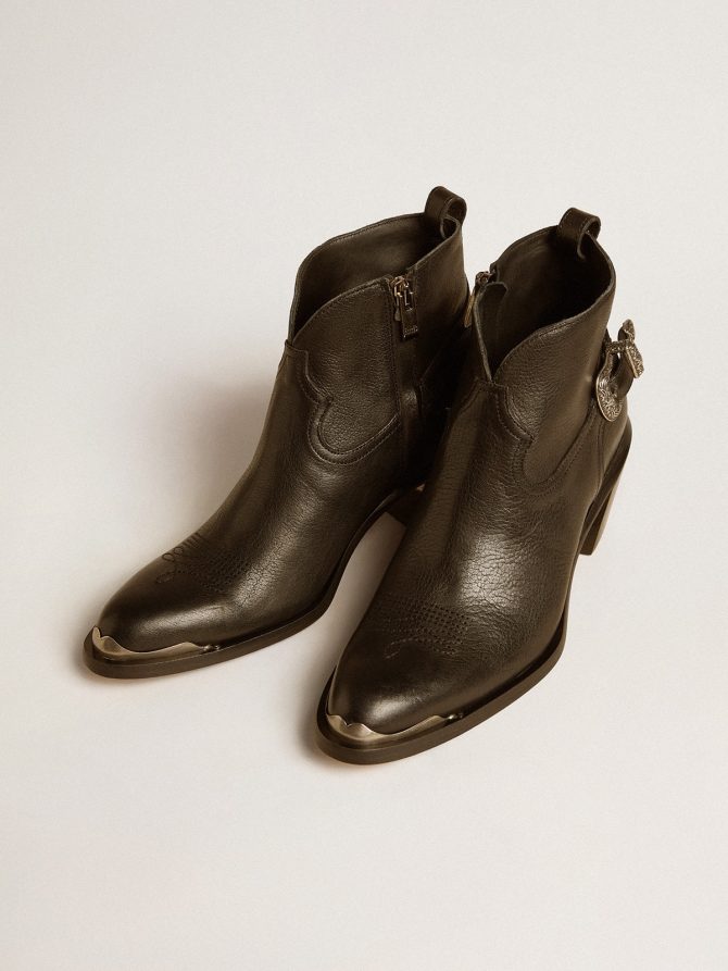 Patty ankle boots in black leather - Image 2