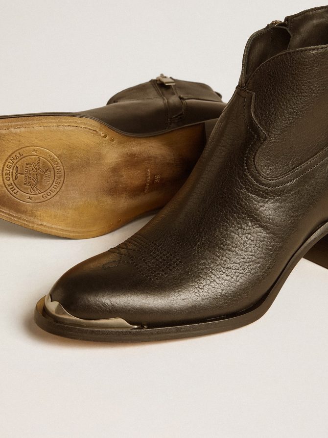 Patty ankle boots in black leather - Image 4