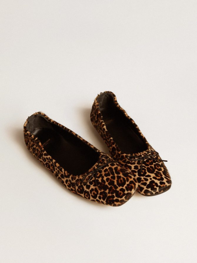 Amy ballet flats in beige leopard-print pony skin - Image 2