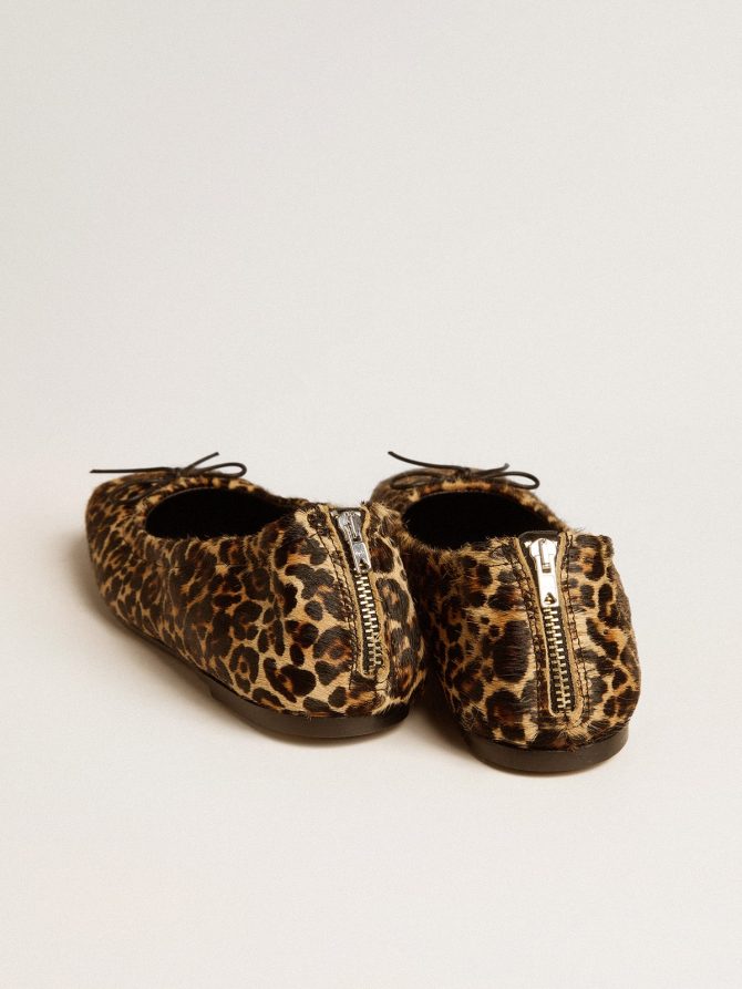 Amy ballet flats in beige leopard-print pony skin - Image 5