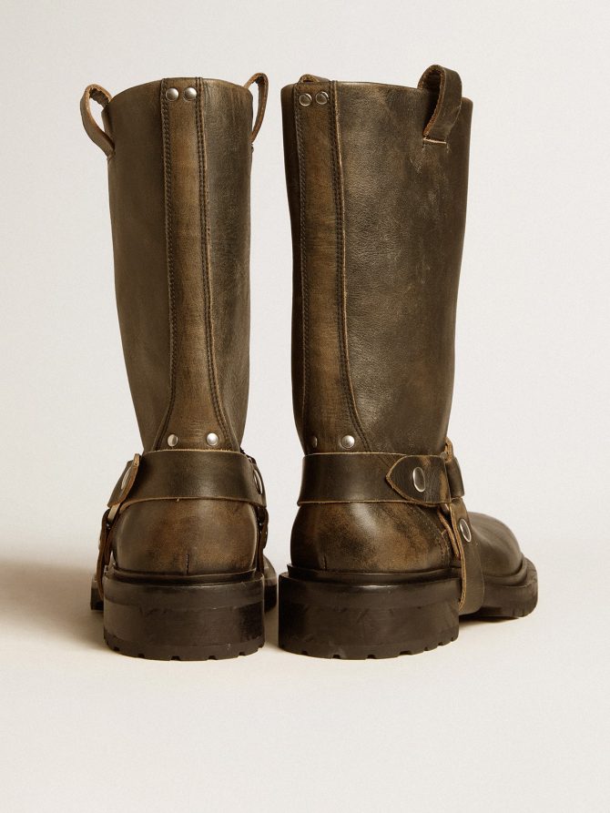 Kurt boots in black leather with silver buckle - Image 5
