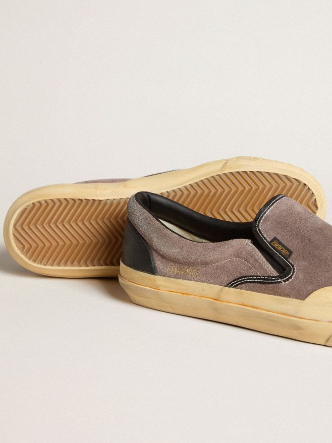 Women’s VCE Penstar in dove-gray suede with black leather heel tab - Image 3