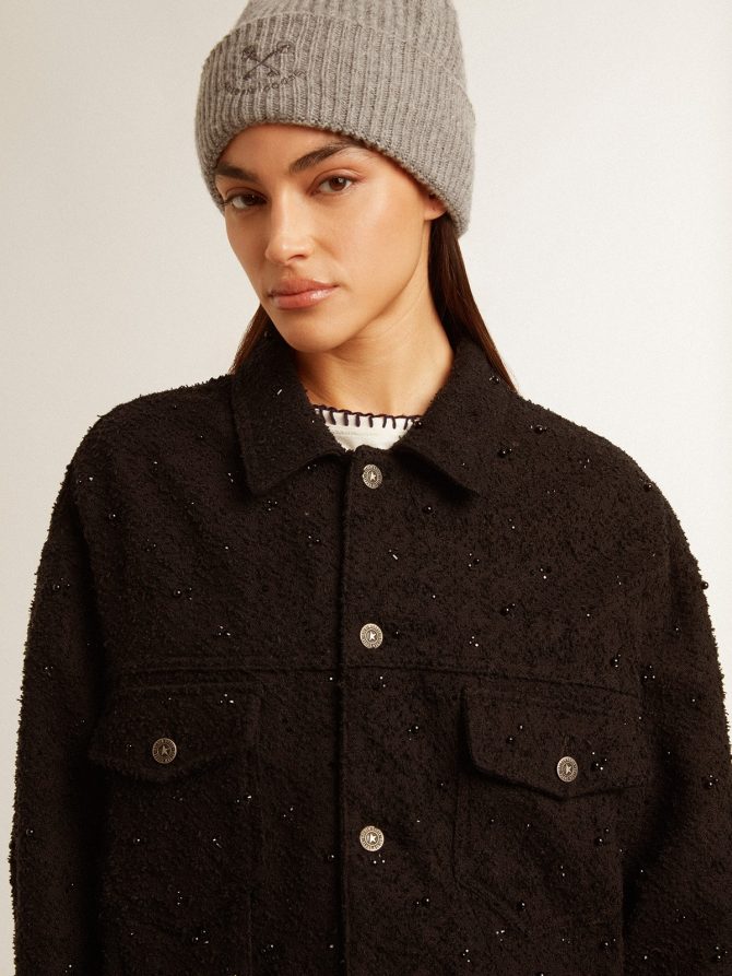 Women’s black denim jacket with embroidery - Image 5