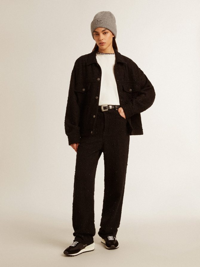 Women’s black denim jacket with embroidery - Image 7