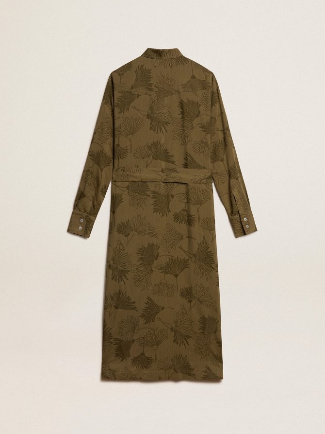 Women’s viscose and cotton shirt dress with floral print - Image 5