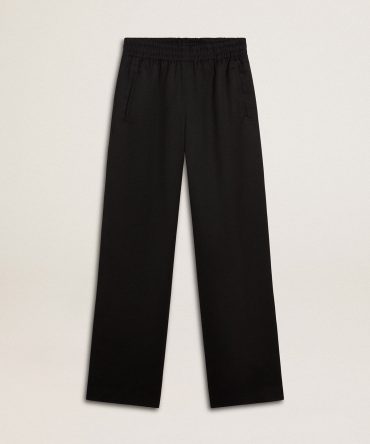 Women’s black lightweight wool joggers