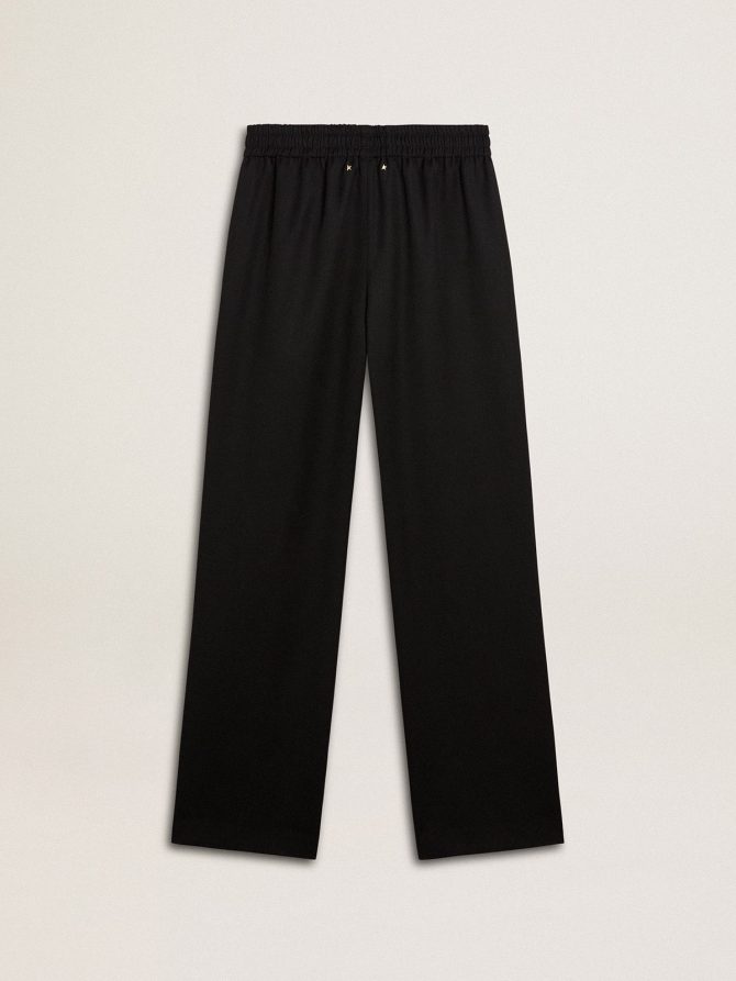 Women’s black lightweight wool joggers - Image 2
