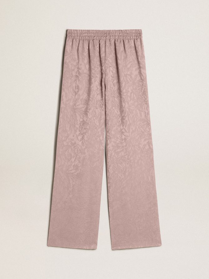 Women’s pink viscose pants with floral pattern - Image 5