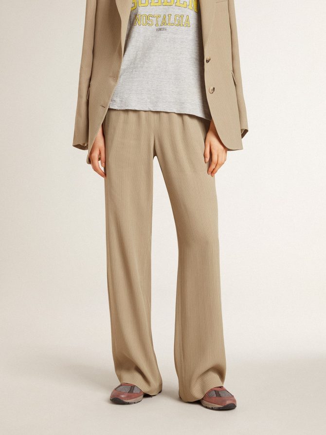 Women’s travertine-colored joggers - Image 2