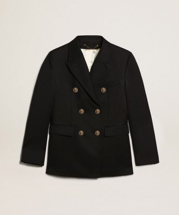 Women’s double-breasted dark blue blazer