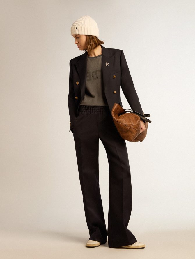 Women’s double-breasted dark blue blazer - Image 3