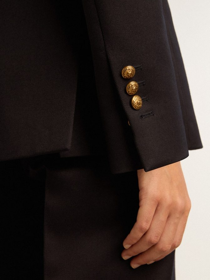 Women’s double-breasted dark blue blazer - Image 5
