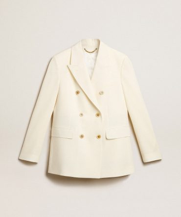 Women’s aged white double-breasted blazer