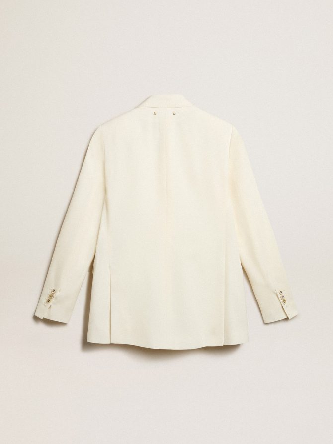 Women’s aged white double-breasted blazer - Image 5
