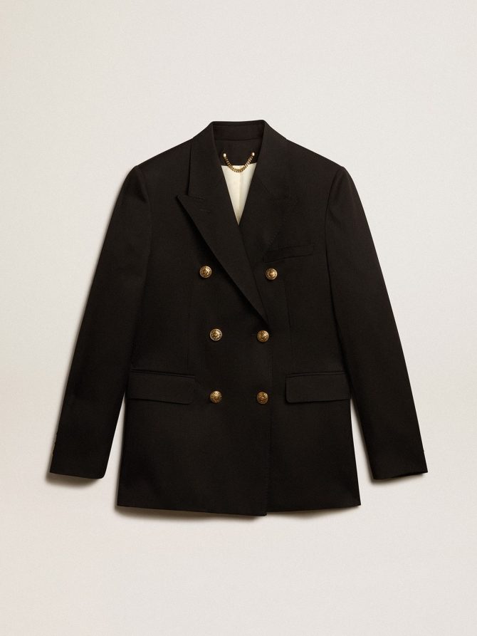 Women’s black double-breasted blazer