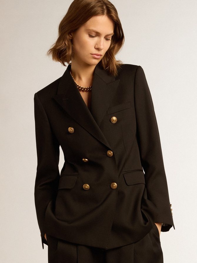 Women’s black double-breasted blazer - Image 2