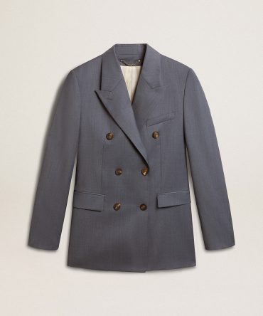 Women’s double-breasted blazer in baby blue