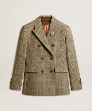 Women’s double-breasted blazer in Shetland wool