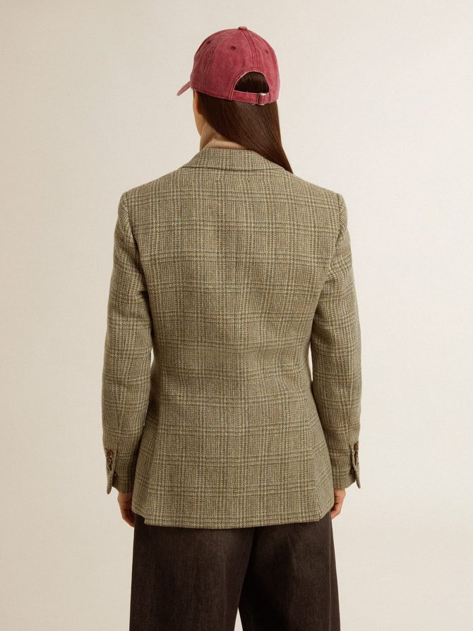 Women’s double-breasted blazer in Shetland wool - Image 5
