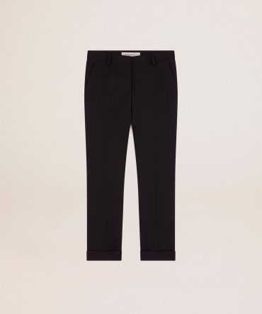 Women’s dark blue wool cigarette pants