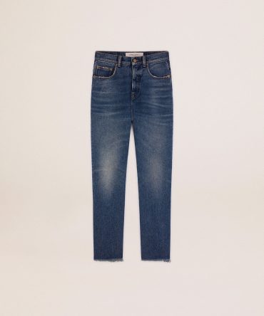 Women’s cropped flared jeans with medium wash