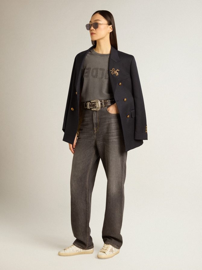 Women’s black jeans with printed pocket - Image 3