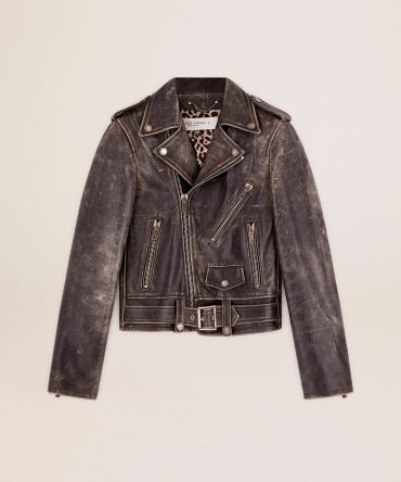 Women’s leather biker jacket
