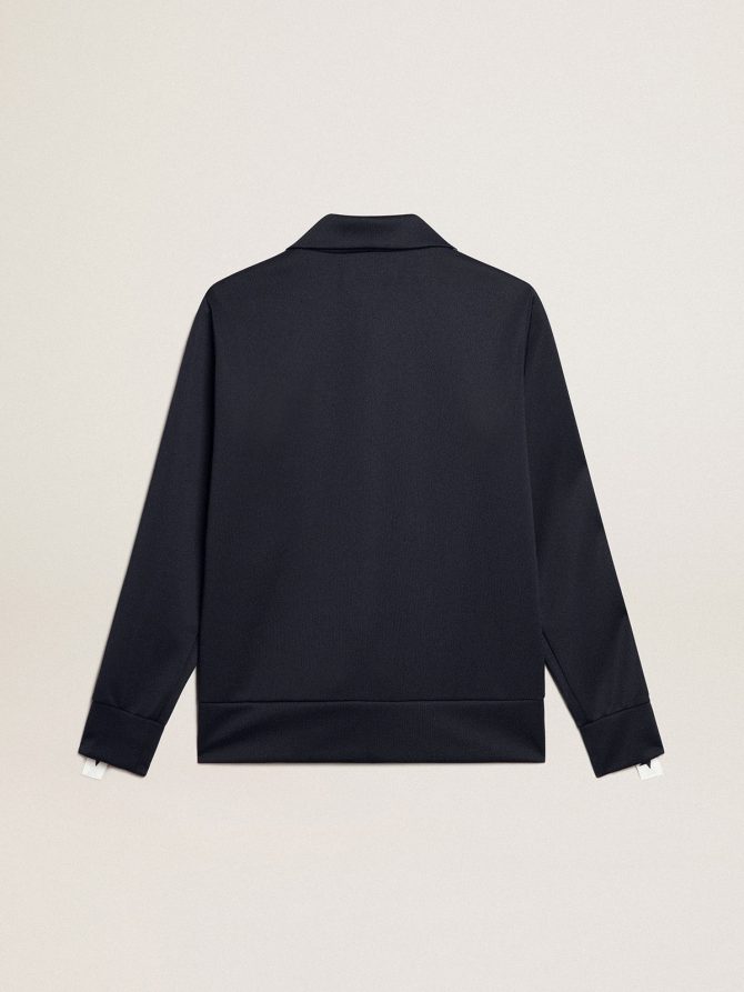 Dark blue zipped sweatshirt with white strip and contrasting stars - Image 6